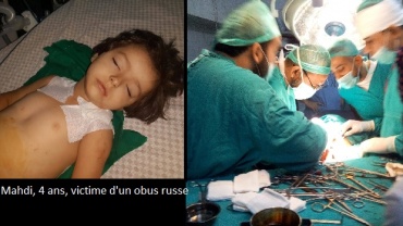 Mahdia 4 ans, opérée en urgence dans un hôpital en Syrie